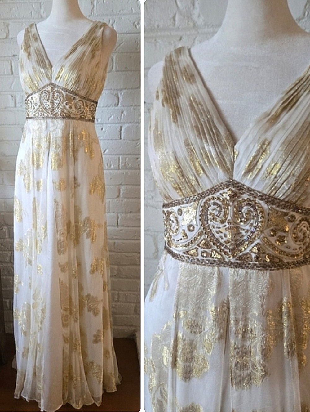 Sue Wong Silk Maxi Dress, 6, Beaded,  Ethereal, Fairy, Formal, Wedding